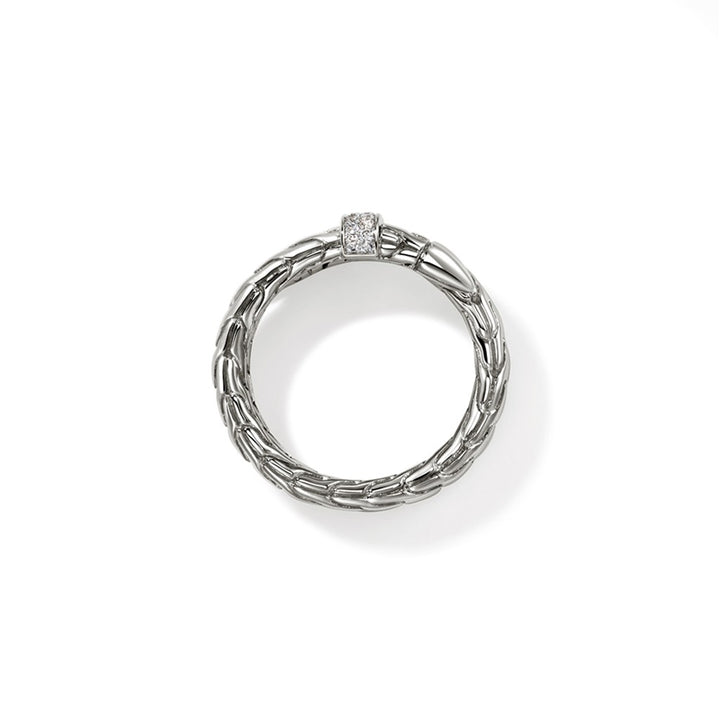 Spear Ring, Silver, Diamonds, Wide