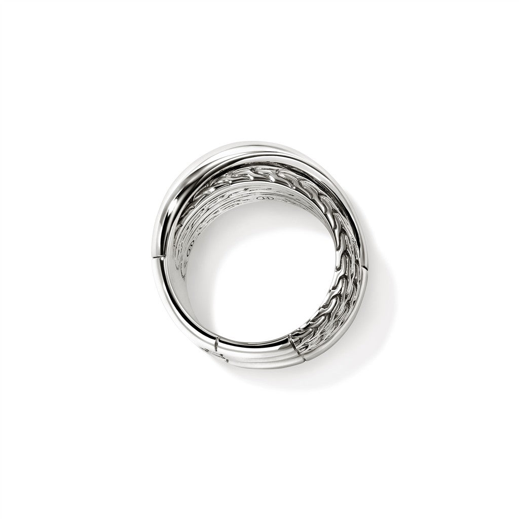 JH Essential Crossover Ring, Sterling Silver