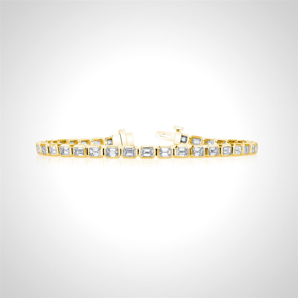18K Yellow Gold Emerald Cut Diamond Bracelet