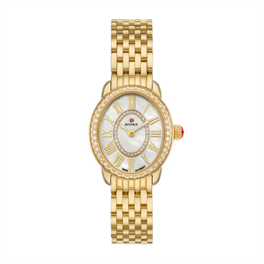Serein Oval Diamond 18K Gold-Plated Watch