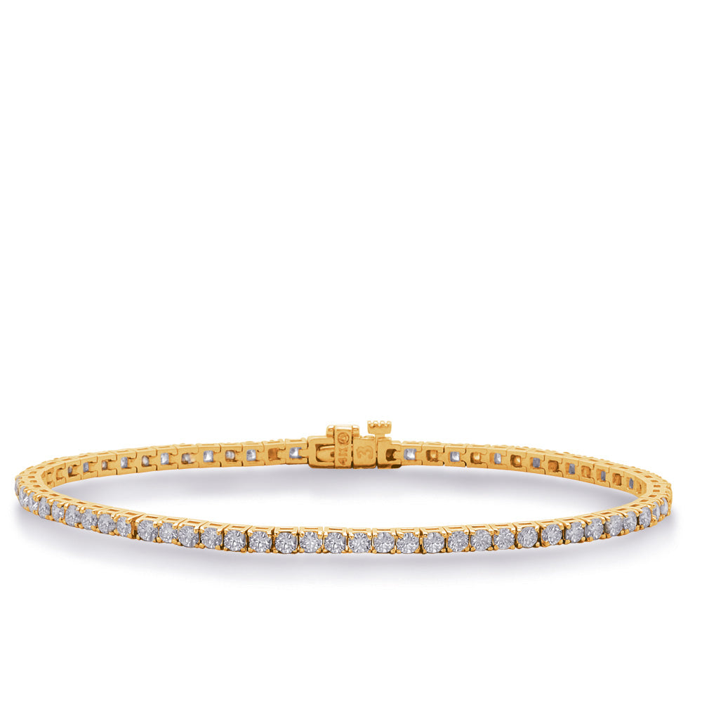 Yellow Gold Diamond Tennis Bracelet
