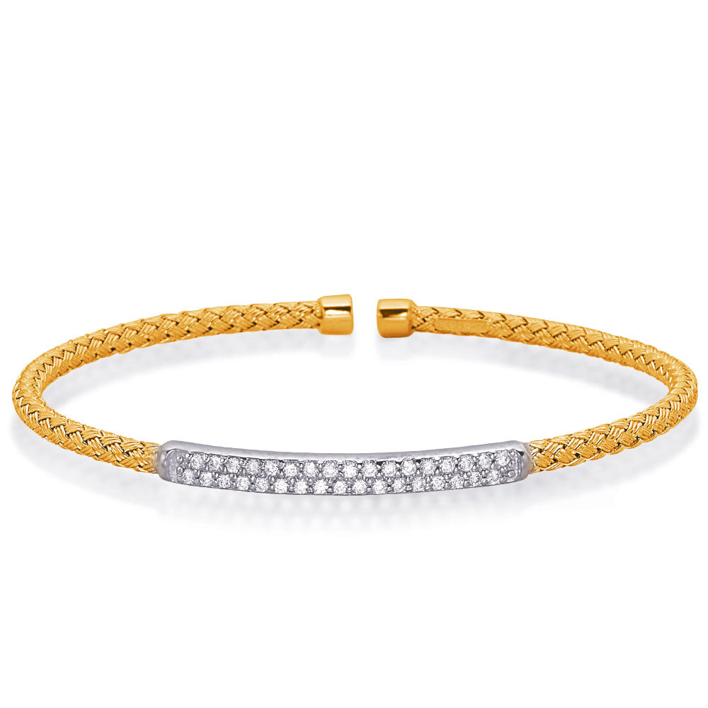 Yellow and White Gold Bangle Italian Mad