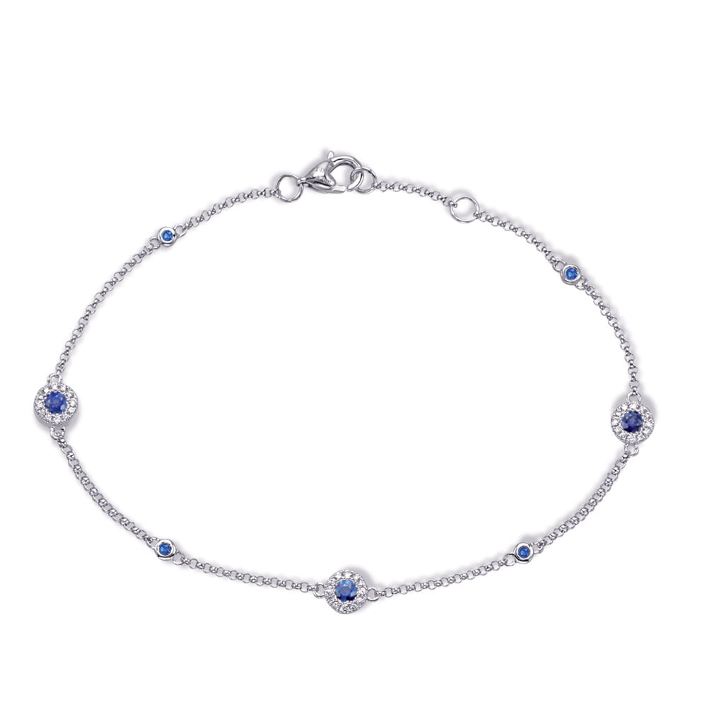 White Gold Sapphire & Diamond Bracelet