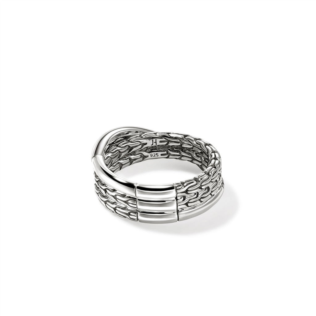 JH Essential Crossover Ring, Sterling Silver
