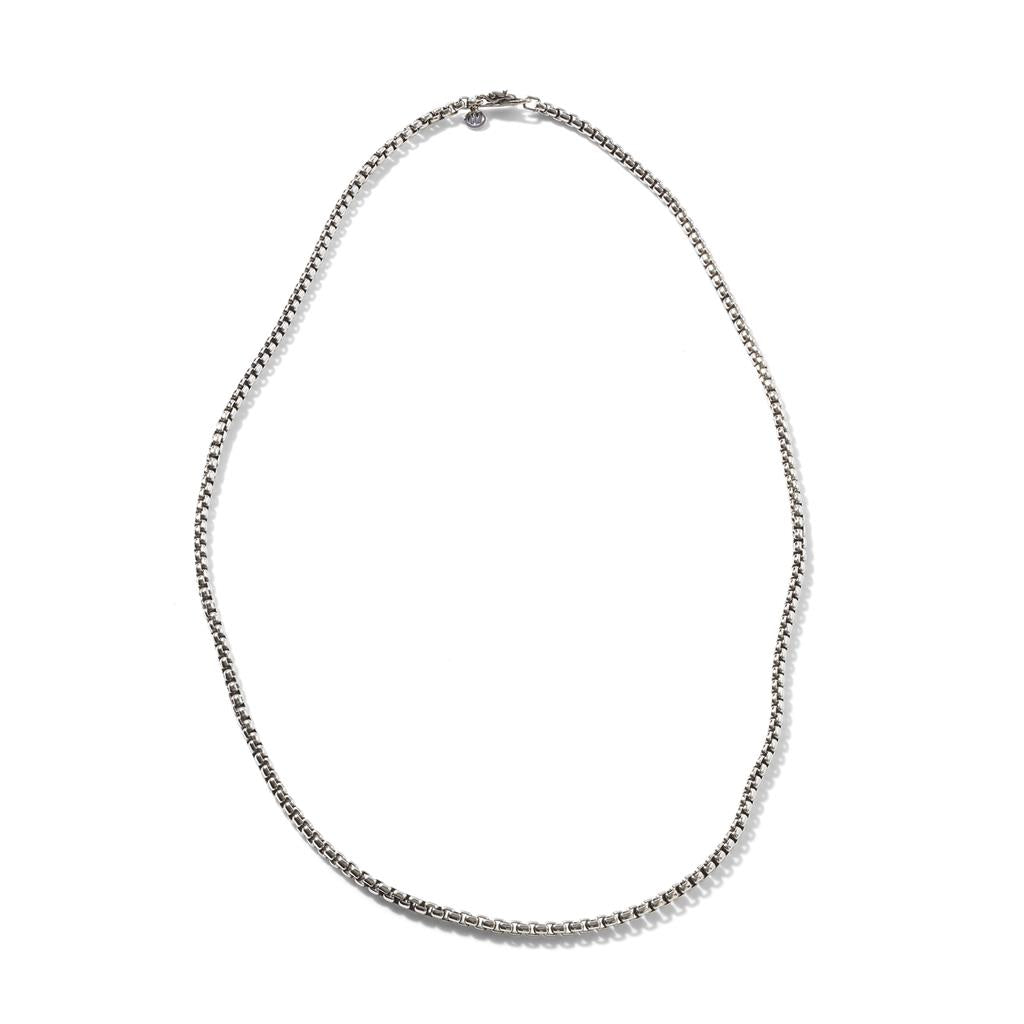 Naga Box Chain Necklace, Silver, 3.7MM