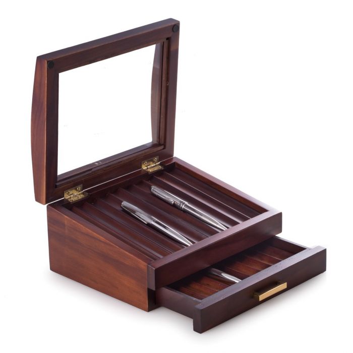 Walnut Wood 19 Pen Box
