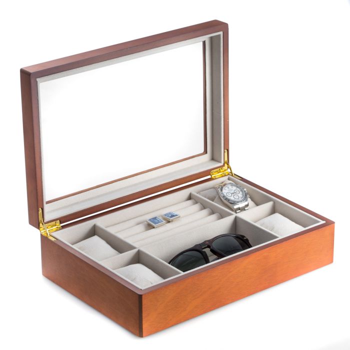 Cherry Wood Valet and Watch Box
