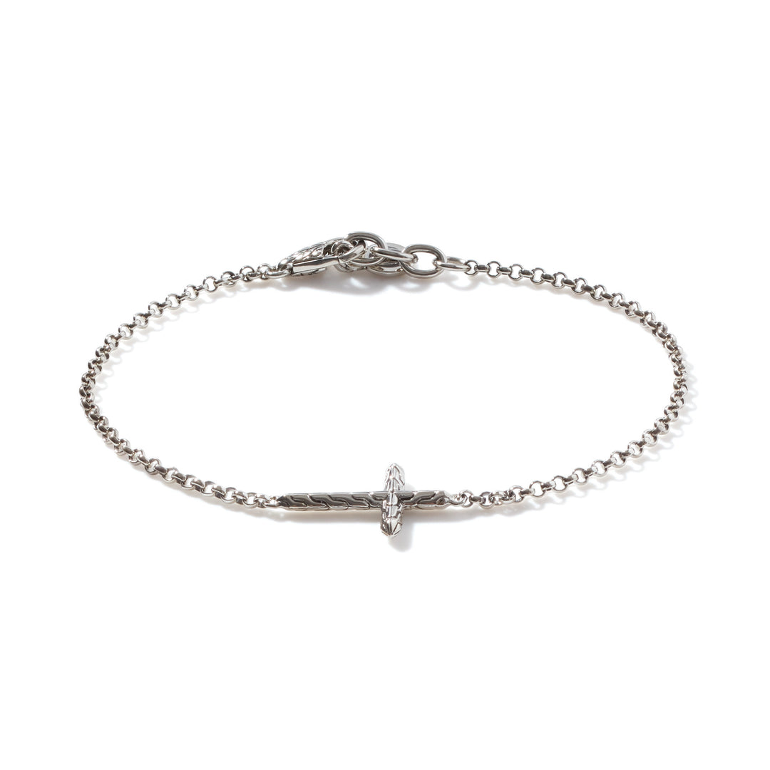 Classic Chain Cross Bracelet in Silver