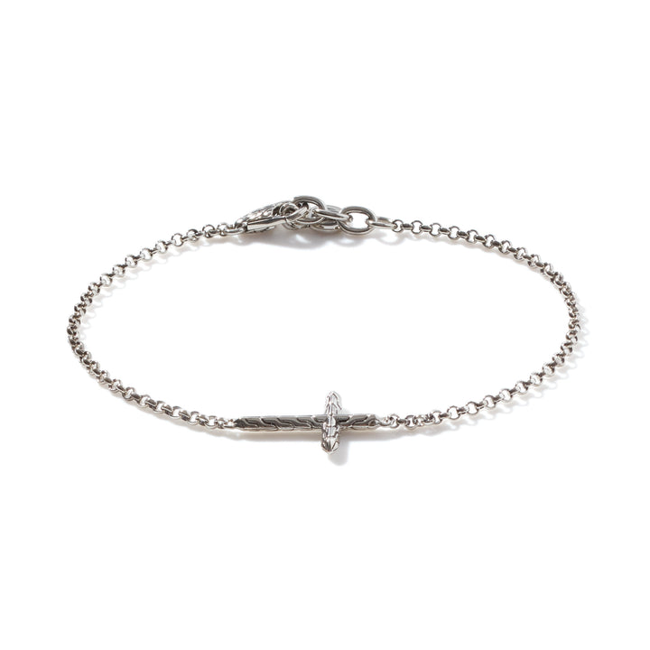 Classic Chain Cross Bracelet in Silver