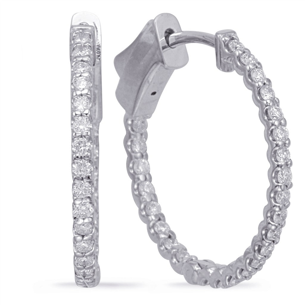 14K White Gold 0.52ct Diamond Hoop