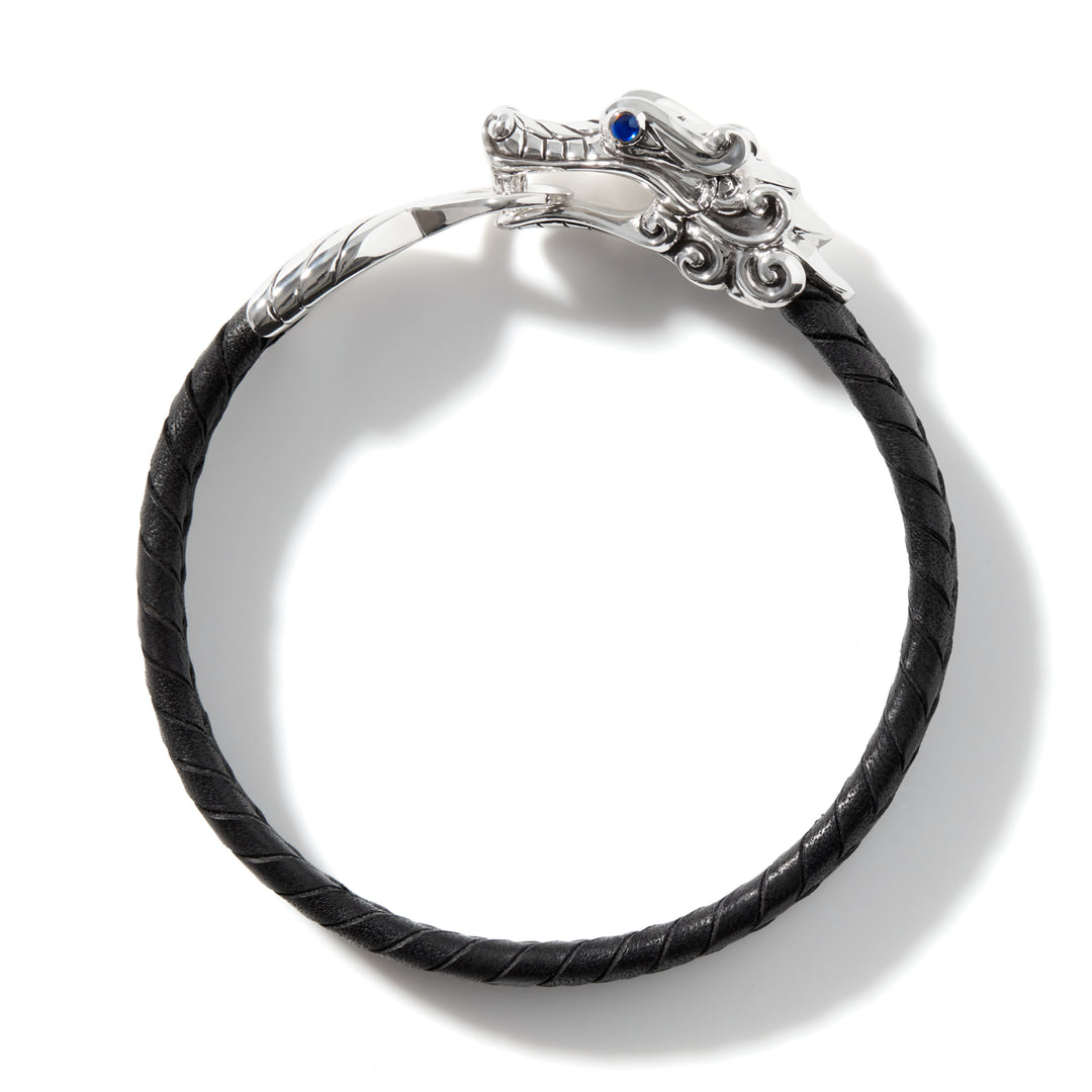 Naga Bracelet in Leather, SterlingSilver