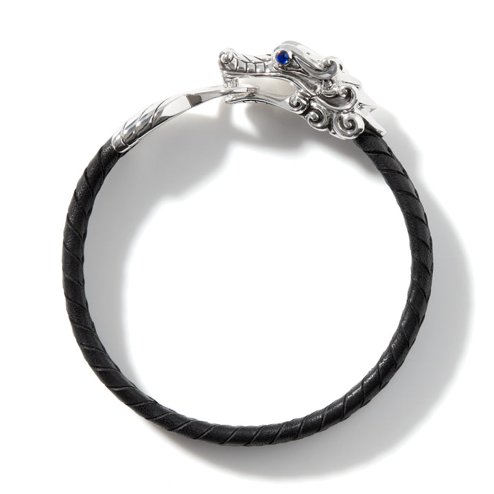 Naga Bracelet in Leather, SterlingSilver