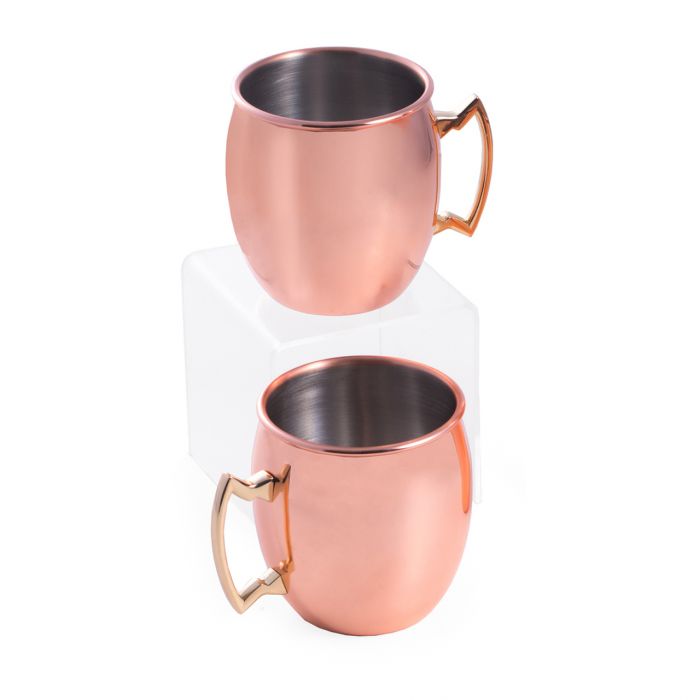 Set of 2 Copper Finished 20 Oz. Stainless Steel Tankard