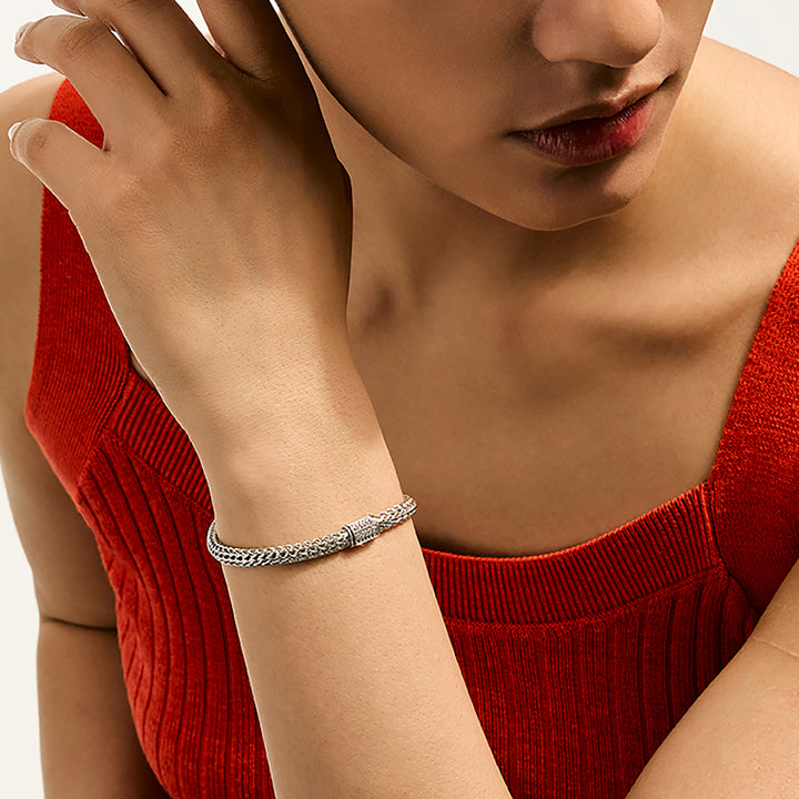 Icon Bracelet, Sterling Silver, Diamonds, 5MM