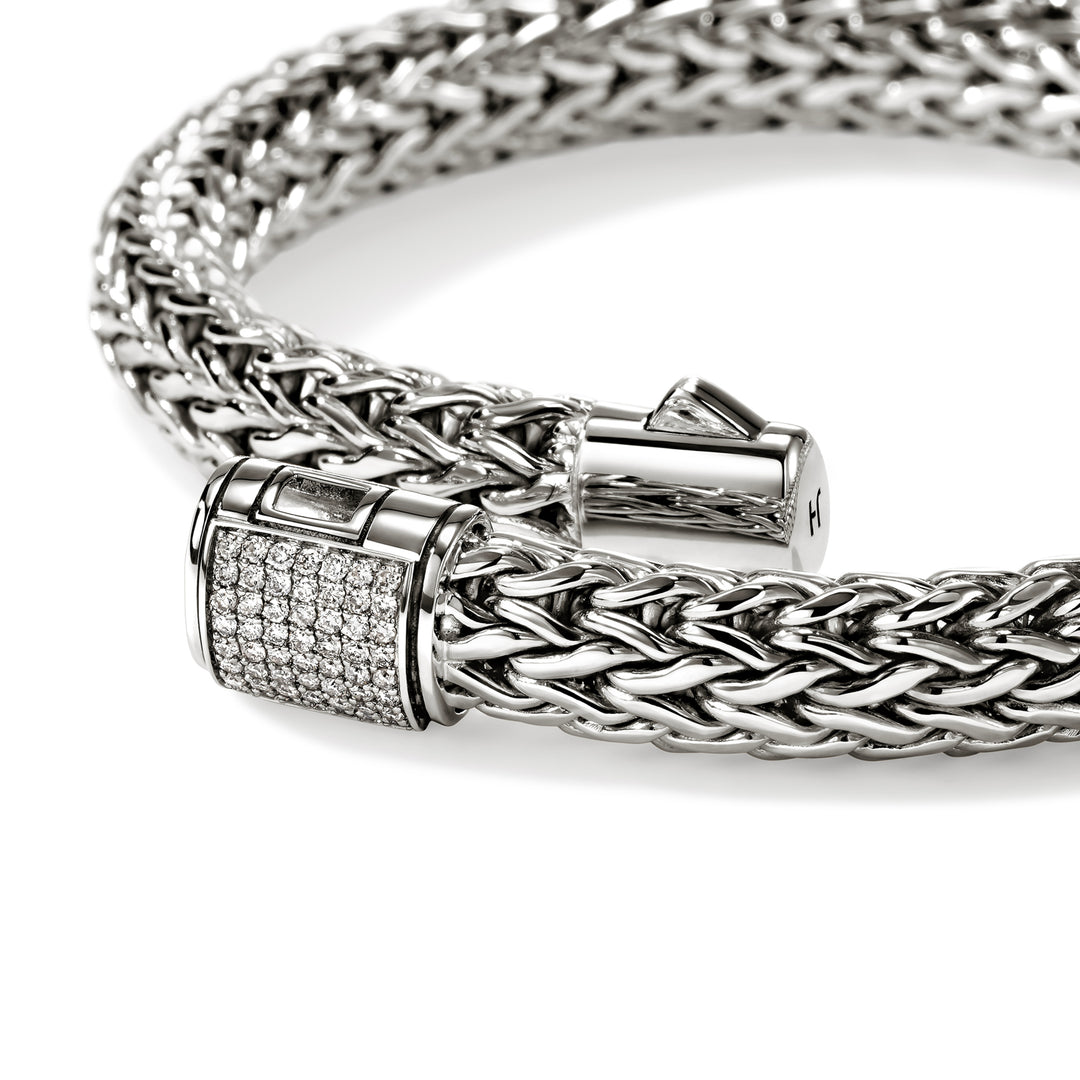 Icon Bracelet, Sterling Silver, Diamonds, 7.5MM