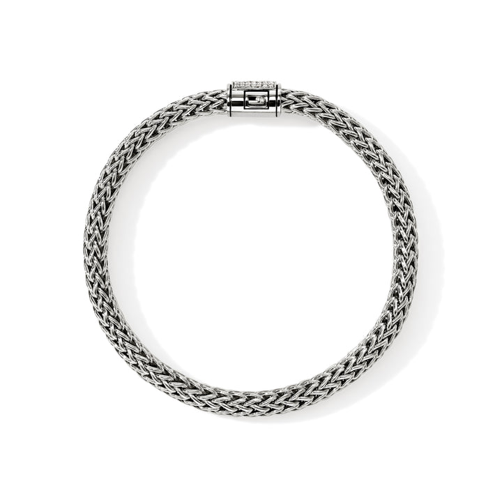 Icon Bracelet, Sterling Silver, Diamonds, 7.5MM