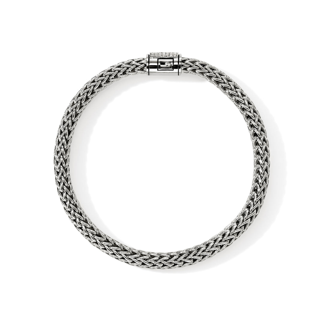 Icon Bracelet, Sterling Silver, Diamonds, 7.5MM