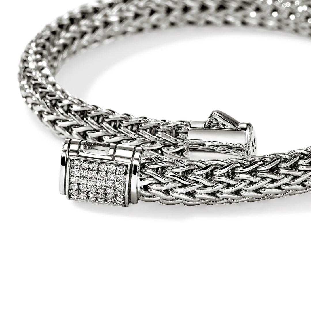 Icon Bracelet, Sterling Silver, Diamonds, 6.5MM