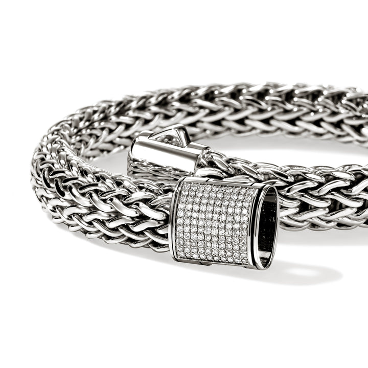 Icon Bracelet, Sterling Silver, Diamonds, 10.5MM