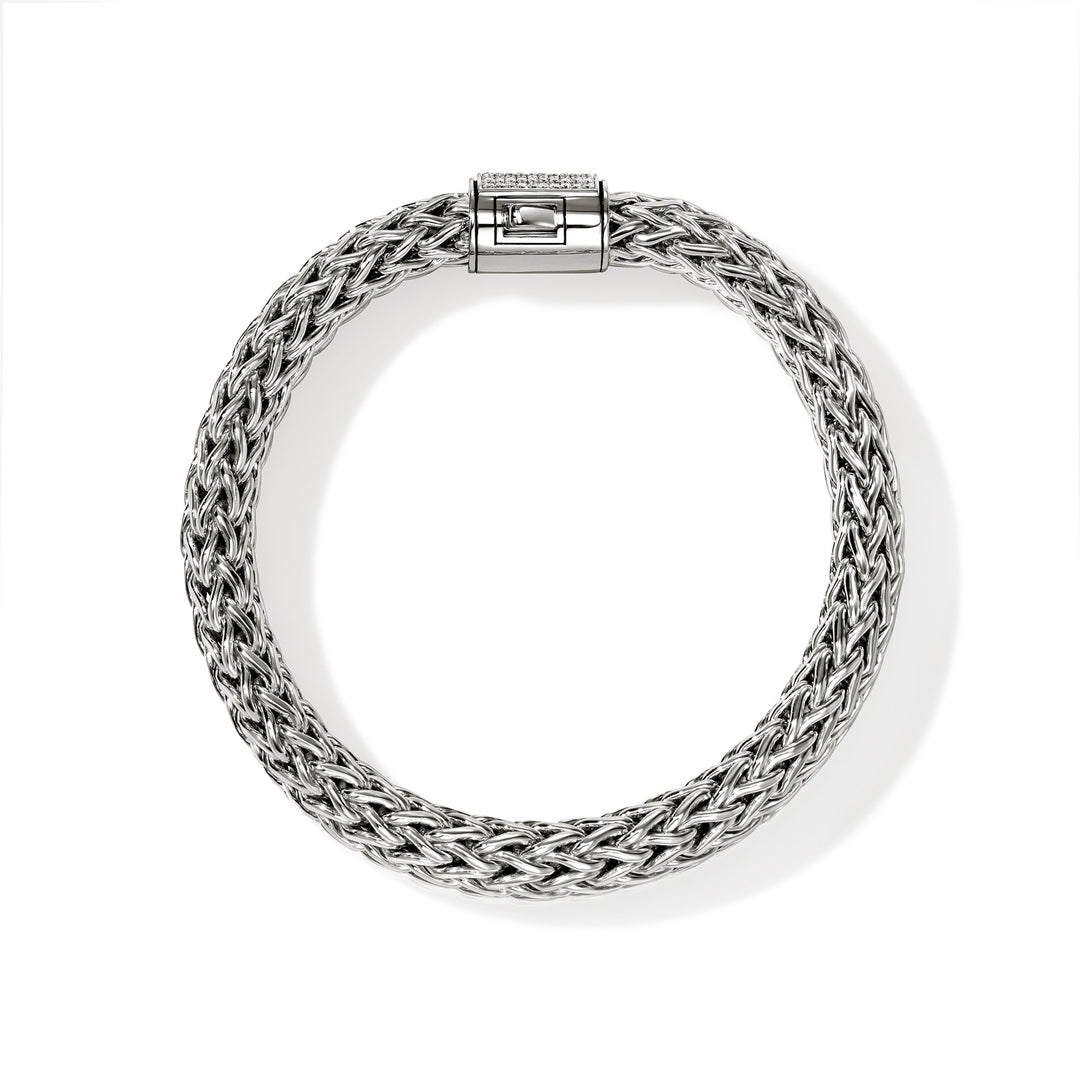 Icon Bracelet, Sterling Silver, Diamonds, 10.5MM