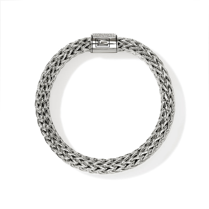 Icon Bracelet, Sterling Silver, Diamonds, 10.5MM