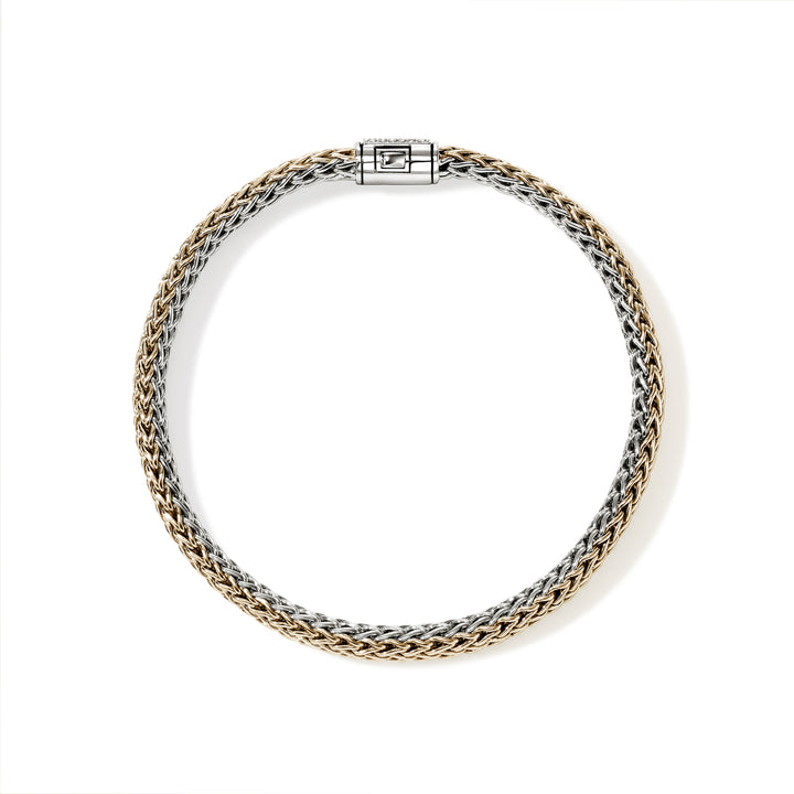 Icon Bracelet, Reversible, Gold, Sterling Silver, Diamonds, 5MM