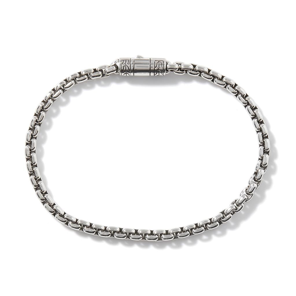 Box Chain Bracelet, Sterling Silver, 4MM