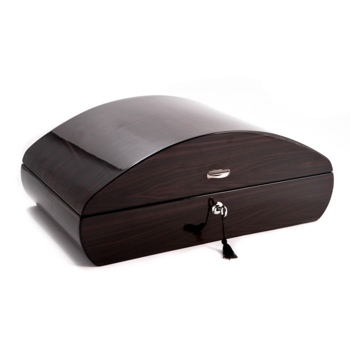 Lacquered "Ebony" Wood 100 Cigar Humidor