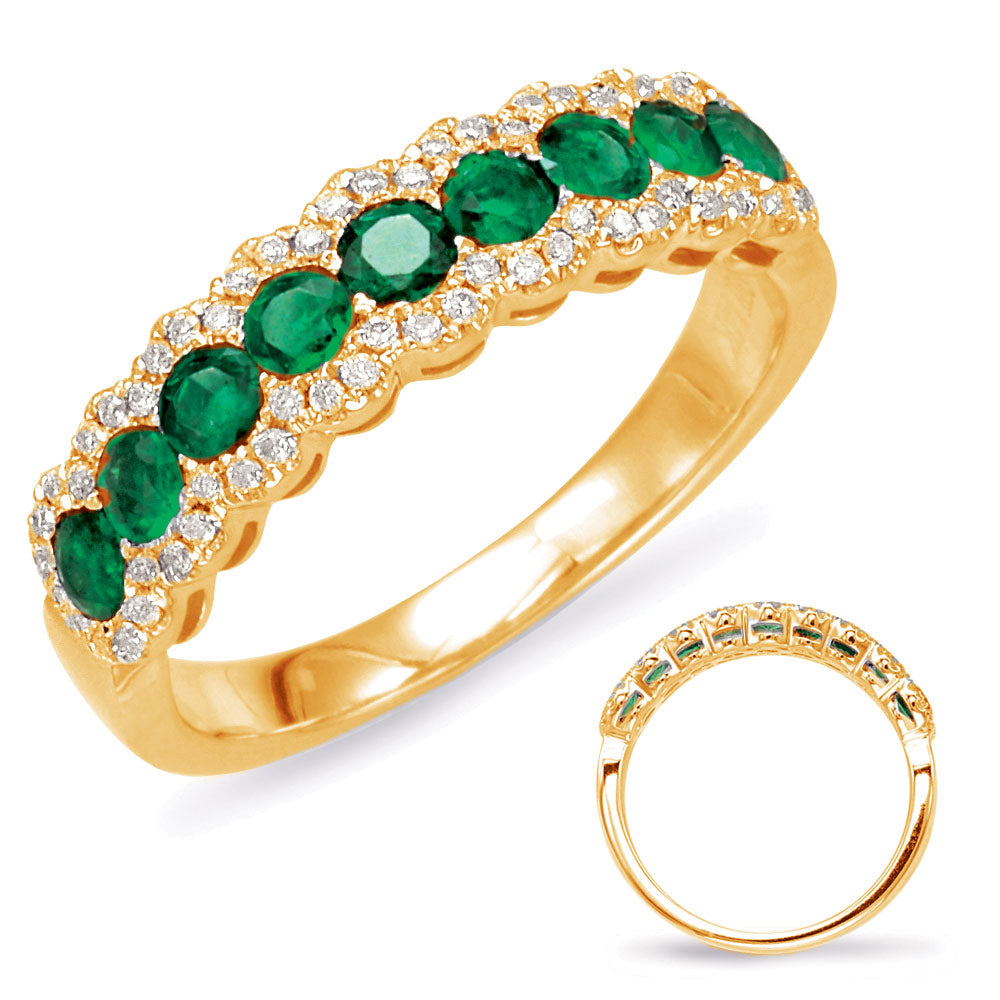 Yellow Gold Emerald & Diamond Ring