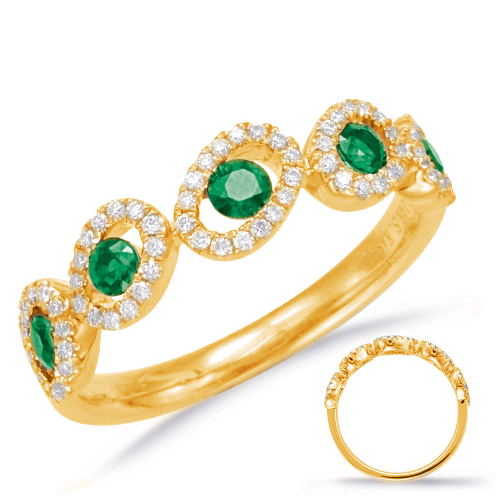 Yellow Gold Emerald & Diamond Ring