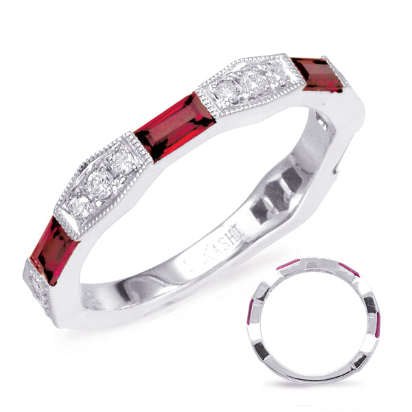 White Gold Ruby & Diamond Ring