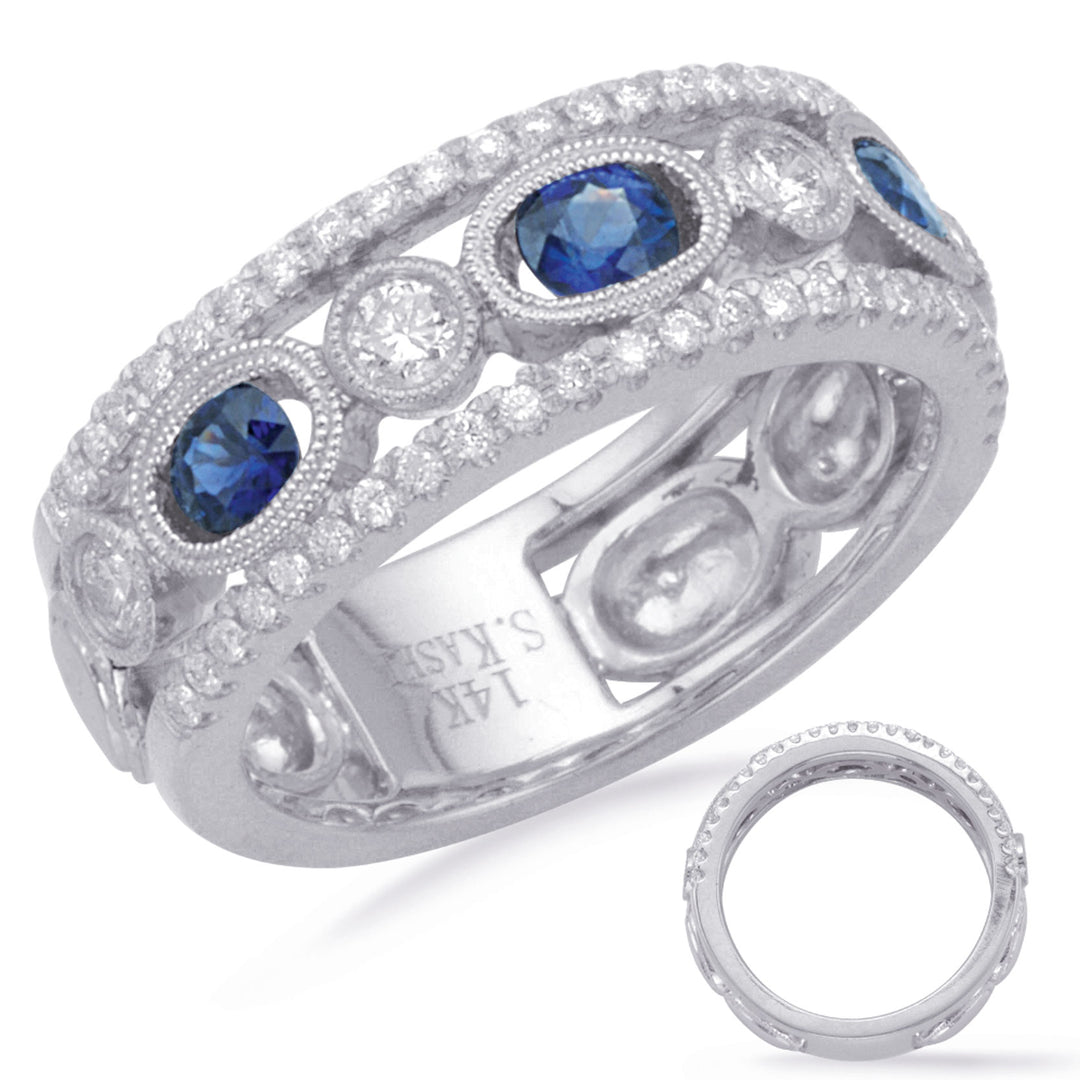 White Gold Sapphire & Diamond Ring