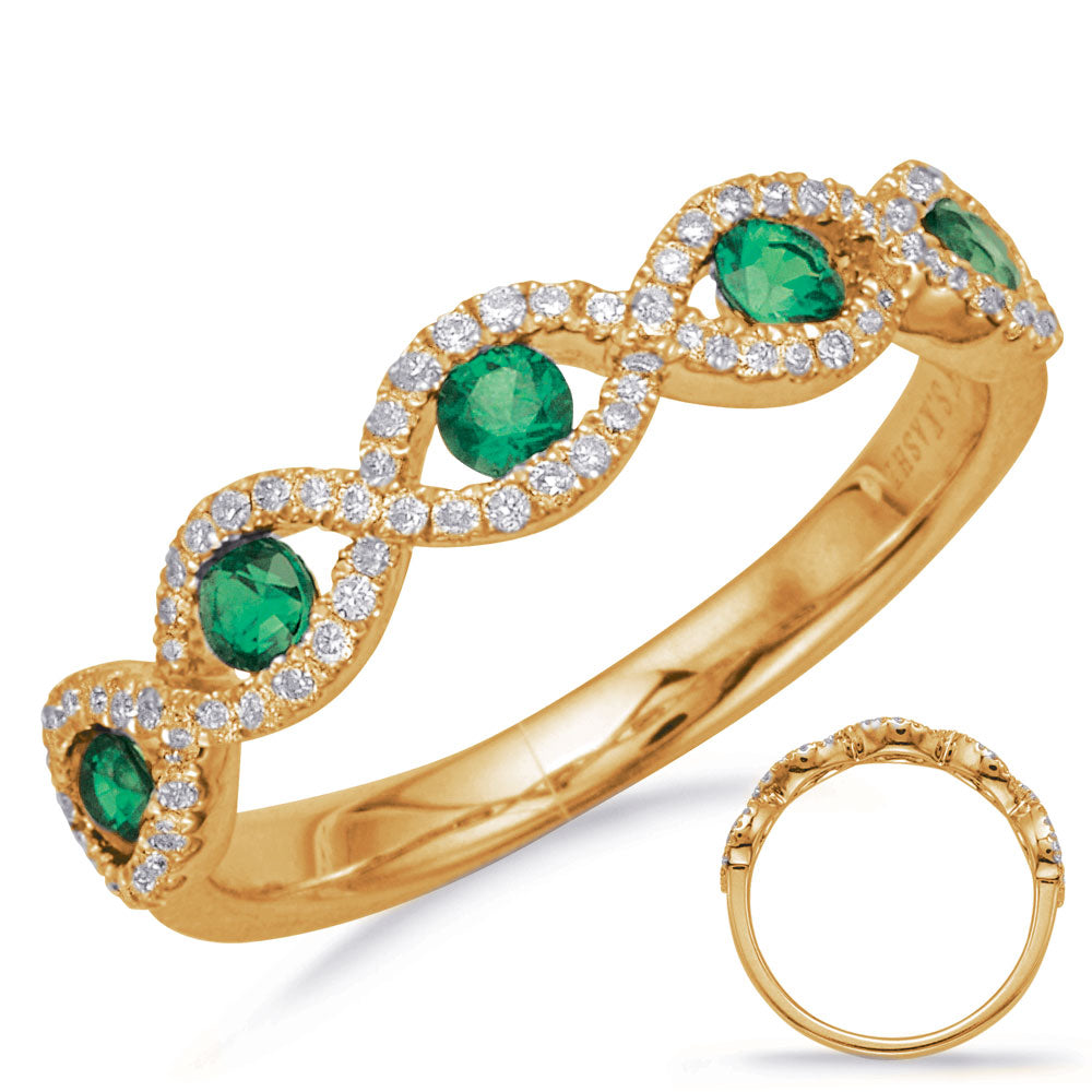 Yellow Gold Emerald & Diamond Ring