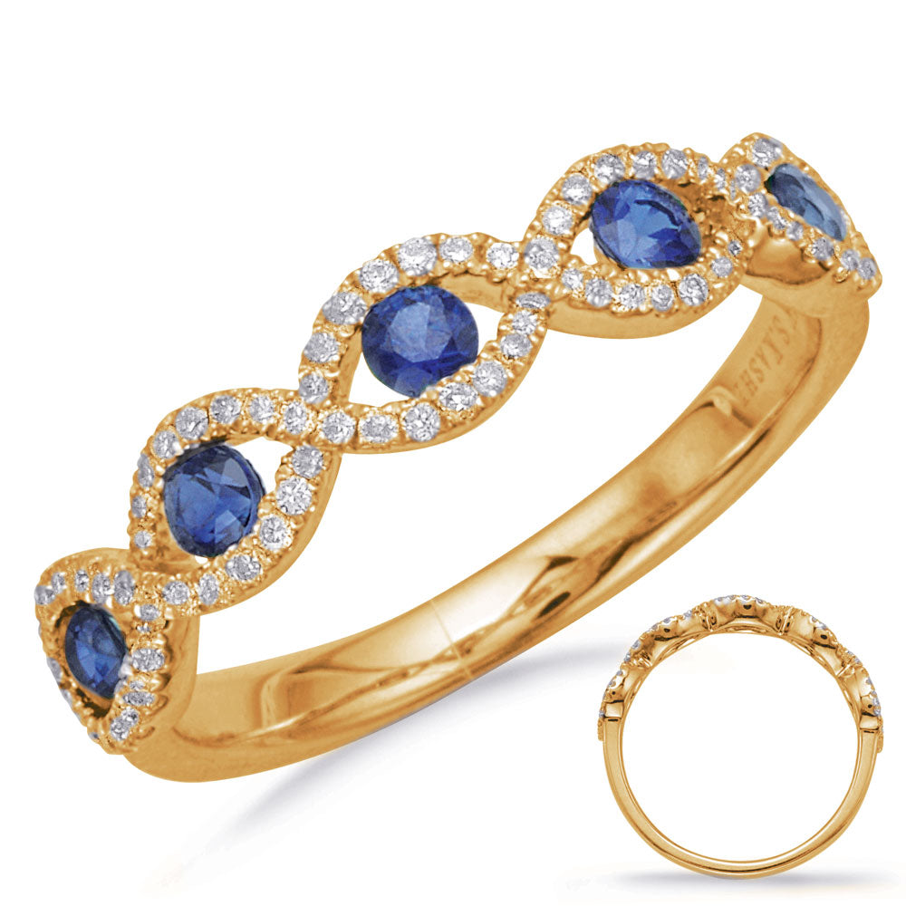 Yellow Gold Sapphire & Diamond Ring