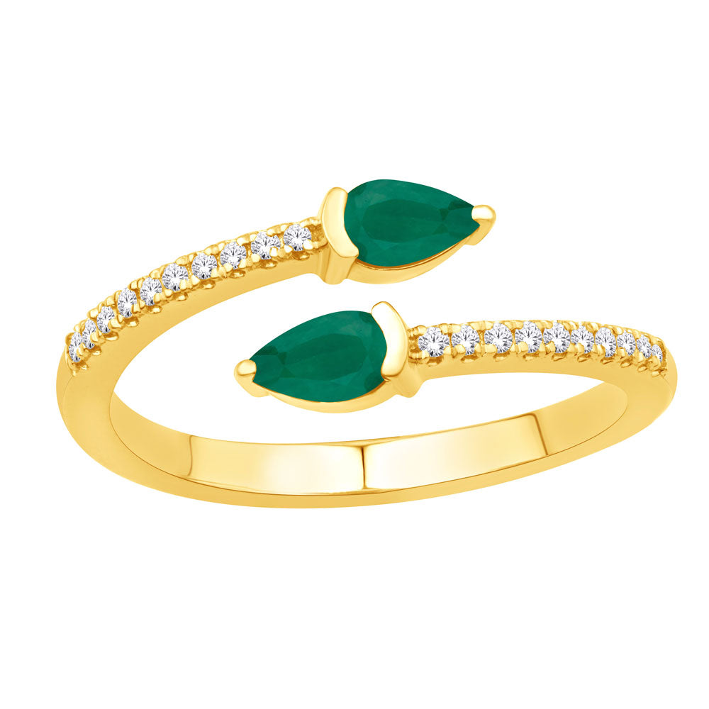 Yellow Gold Emerald & Diamond Ring