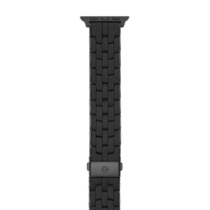 38/40/41mm and 42/44/45/49mm Black Silicone-Wrapped Bracelet Band for Apple Watch®