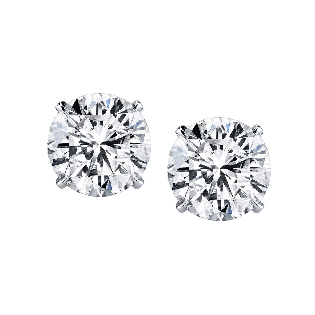 14K White Gold 4.28ct Round Diamond Studs