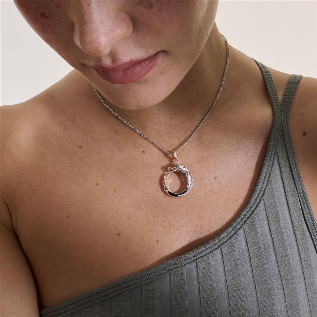 Naga Pendant Necklace, Sterling Silver
