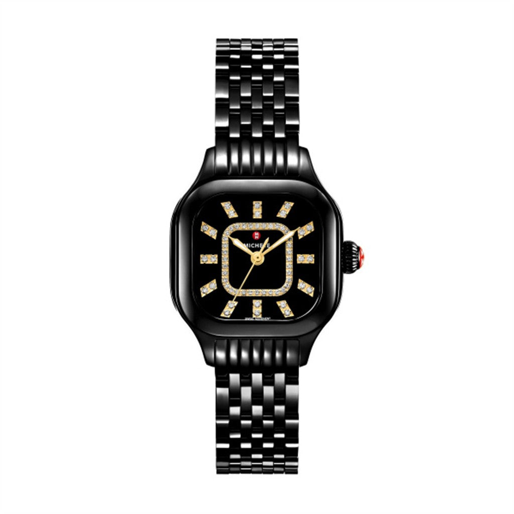 Meggie Three-Hand Black Stainless Steel Watch