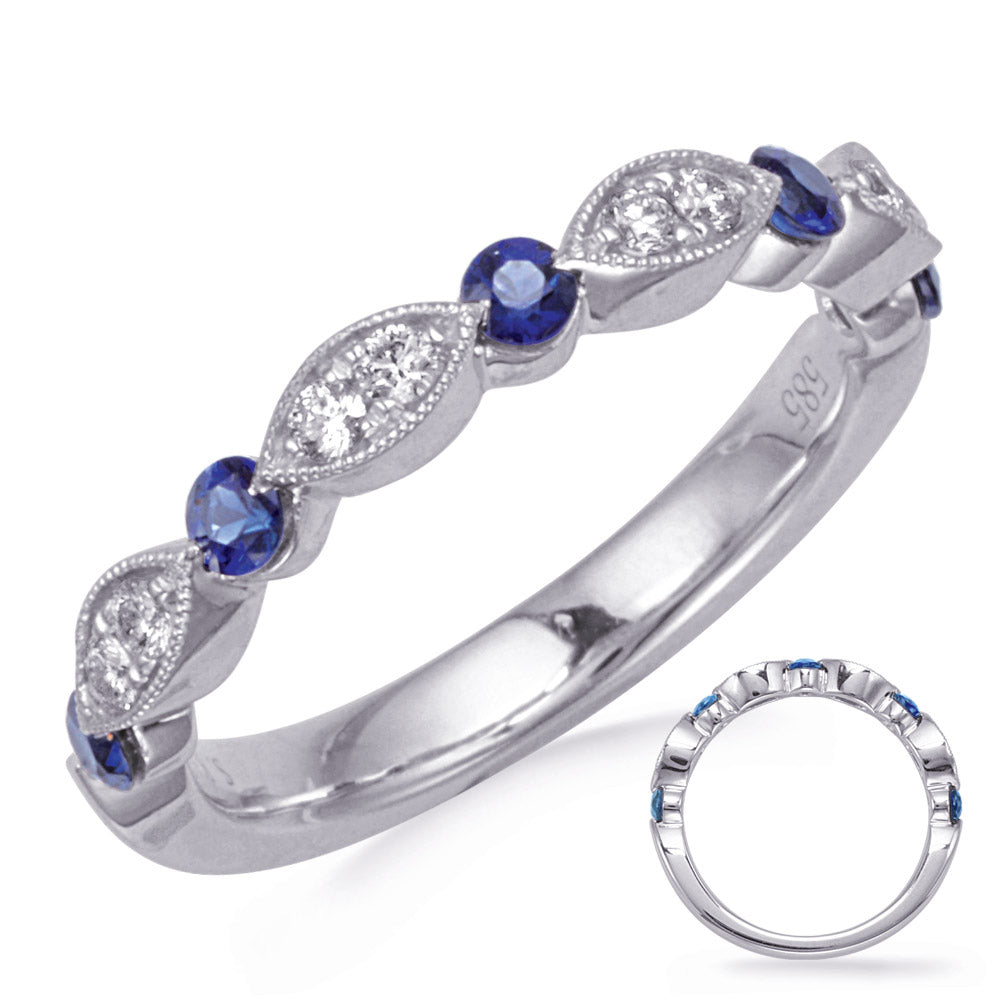 White Gold Sapphire & Diamond Ring