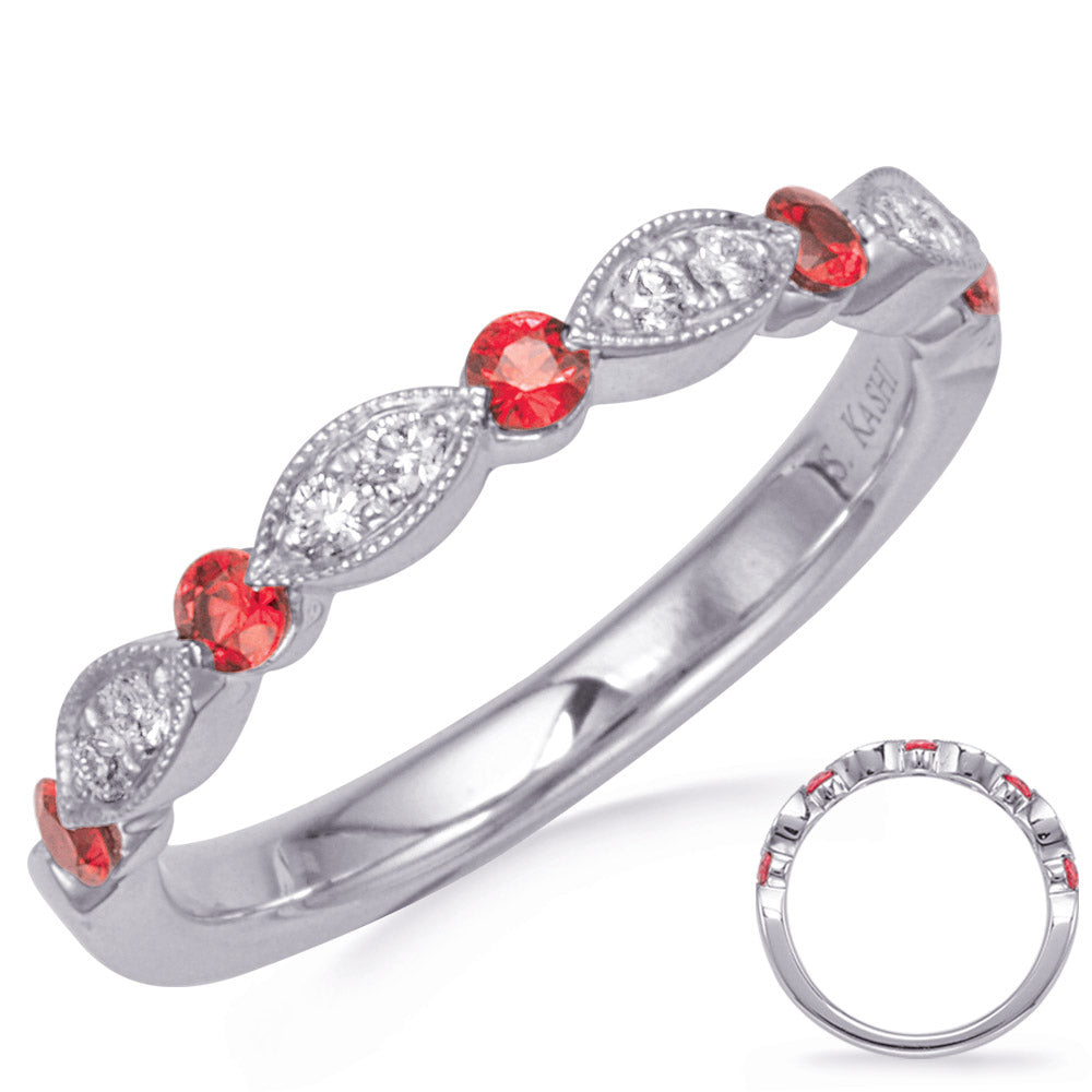 White Gold Ruby & Diamond Ring