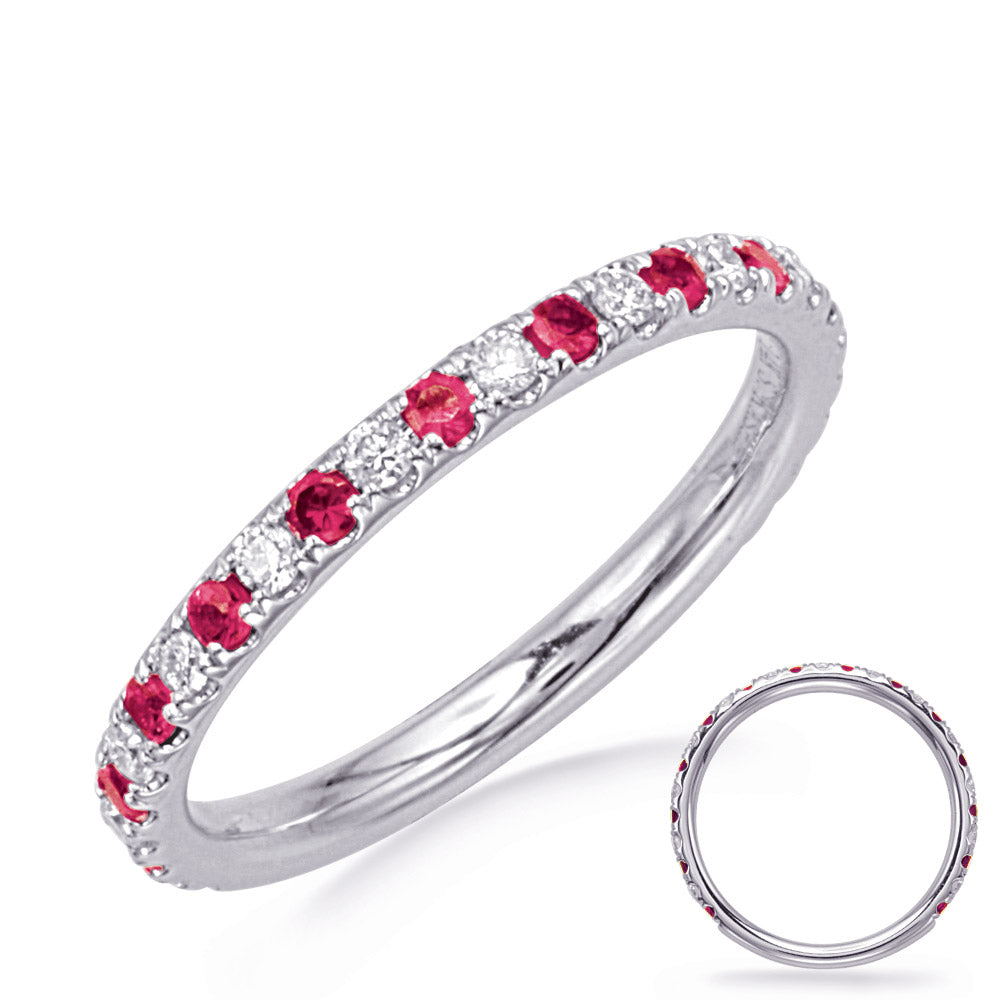 White Gold Ruby & Diamond  Ring