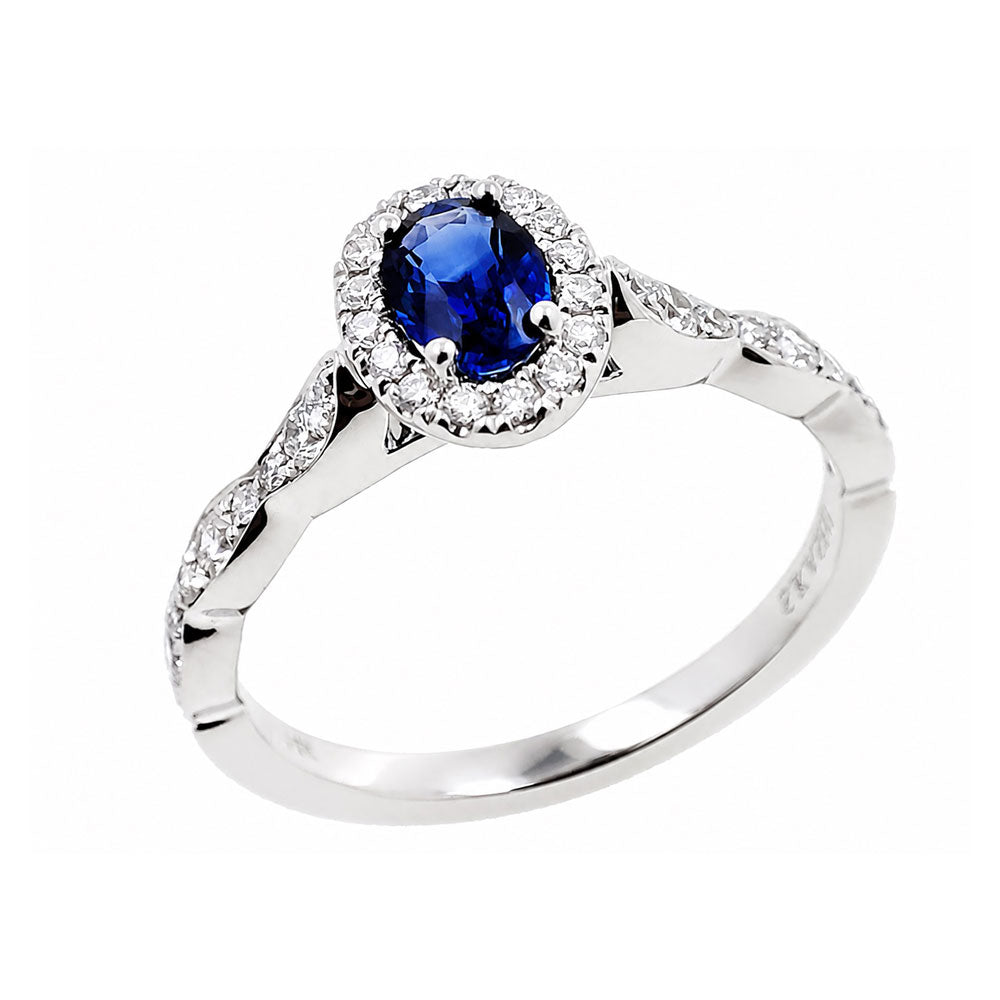 White Gold Oval Sapphire Ring