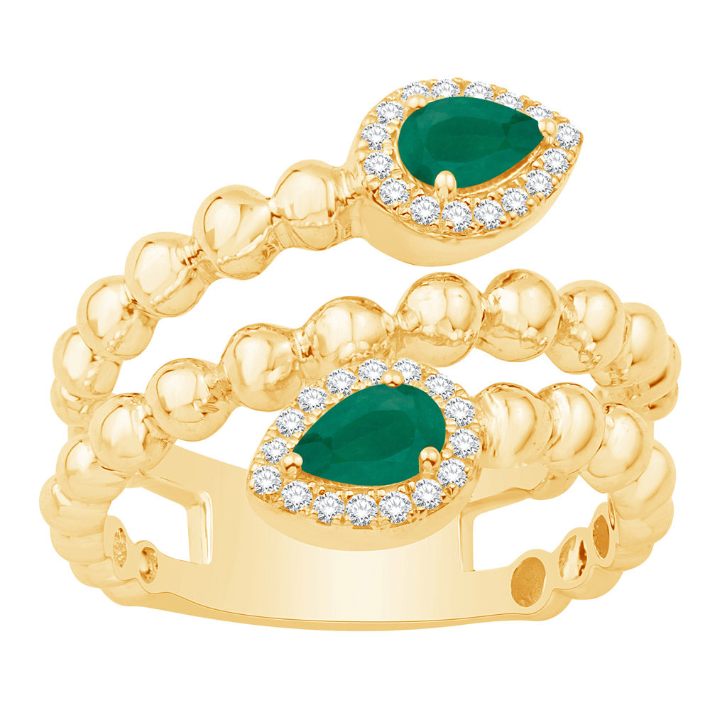 Yellow Gold Emerald & Diamond Ring