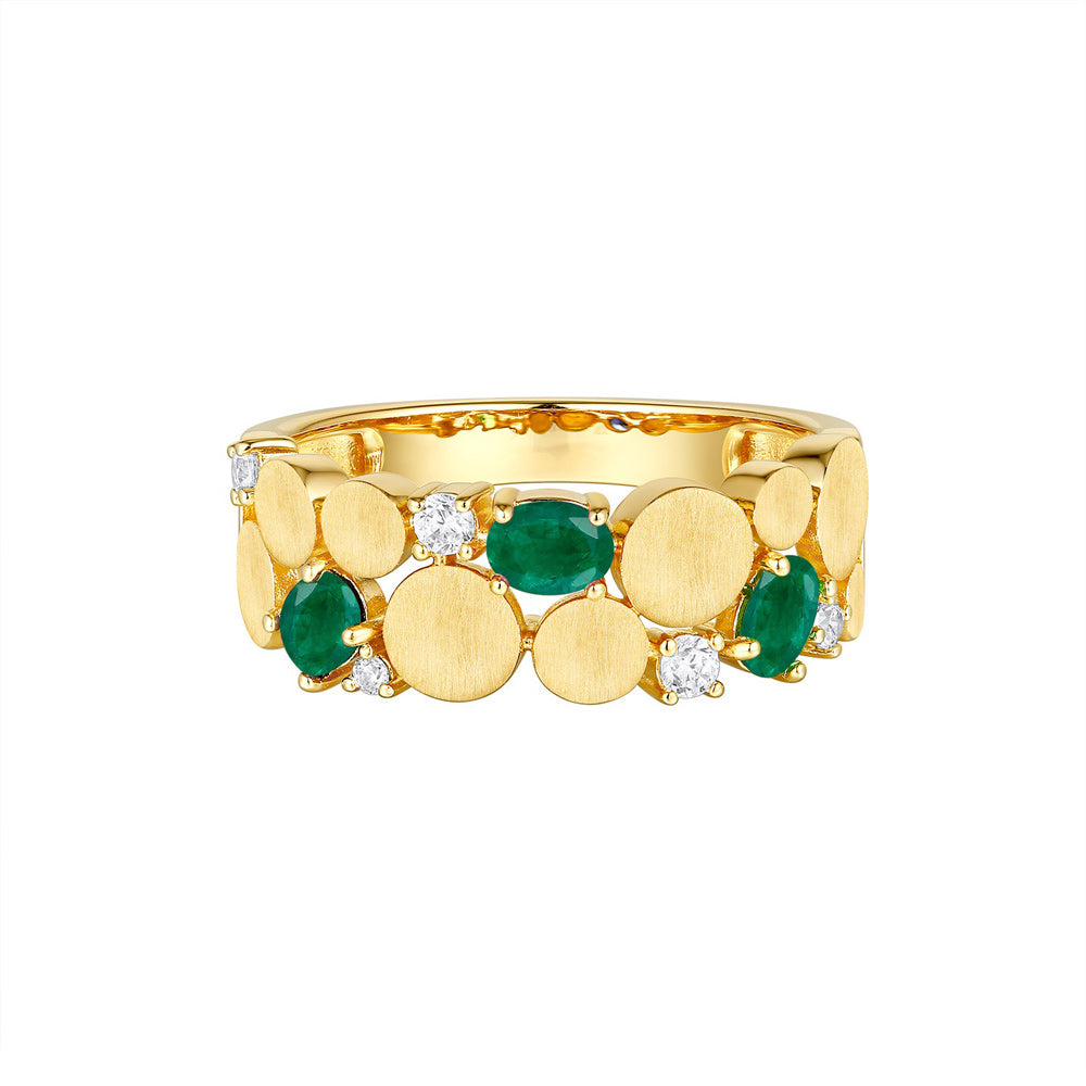 Yellow Gold Emerald & Diamond Ring