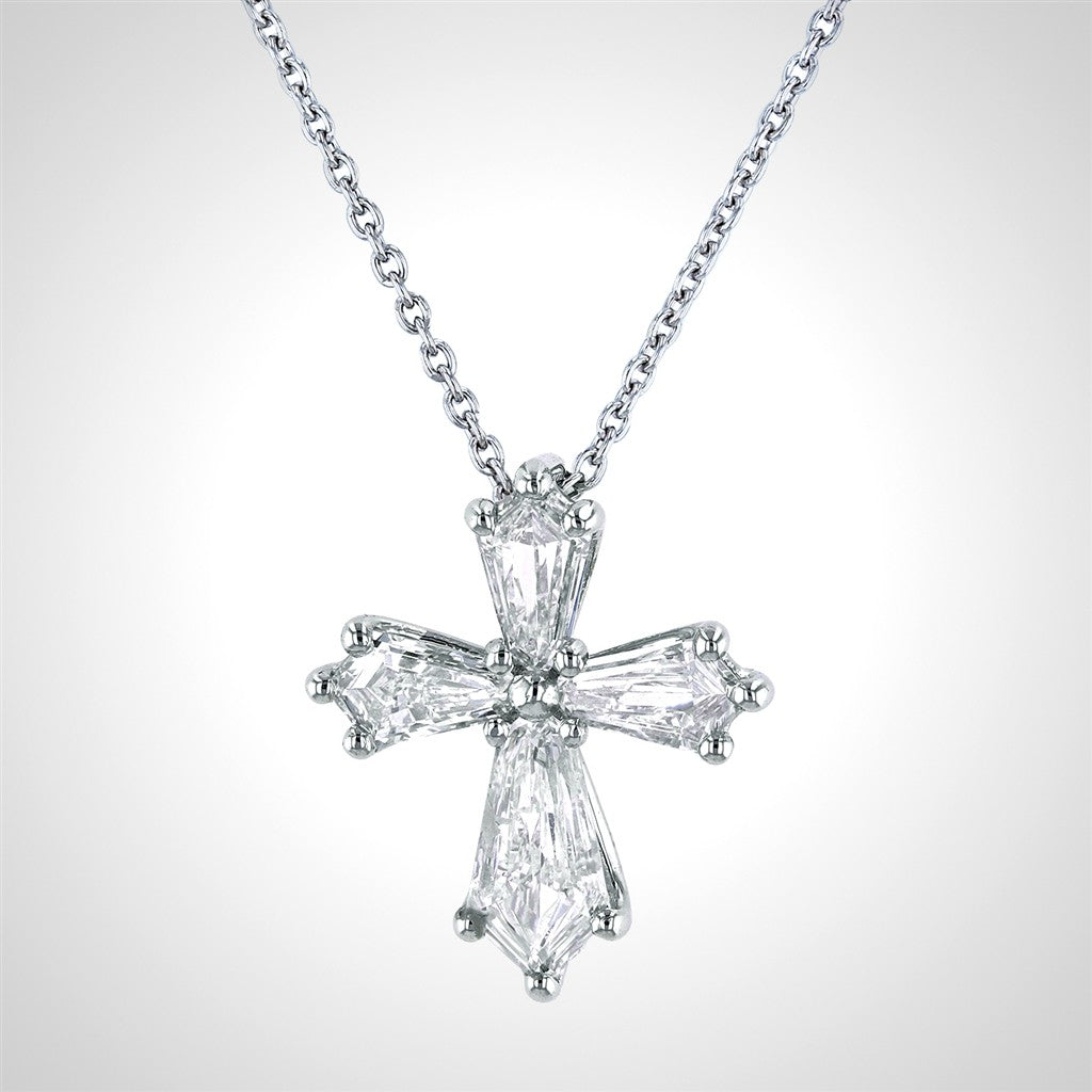 Platinum Diamond Cross Nacklace