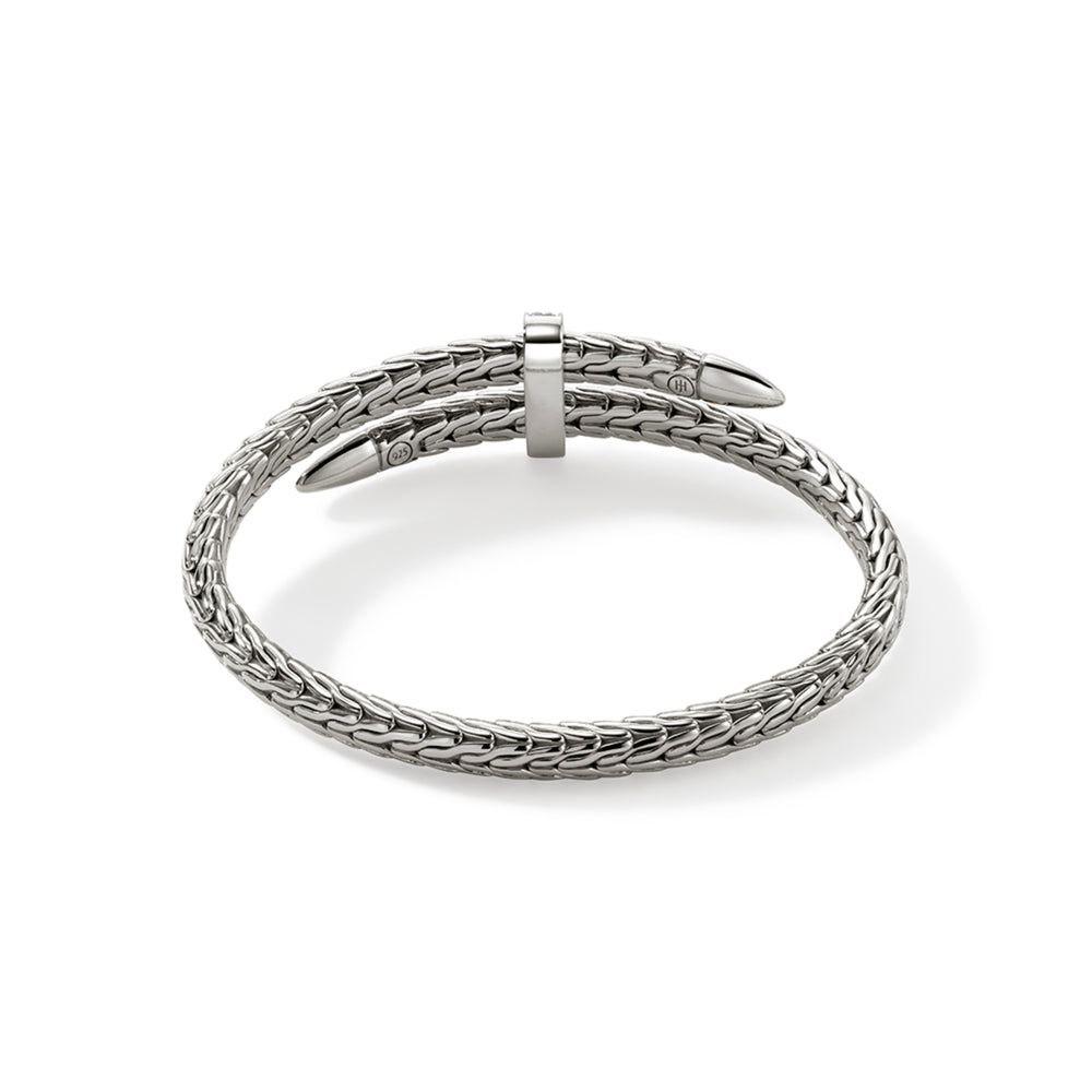Spear Flex Cuff, Sterling Silver, Diamonds, 5.5MM