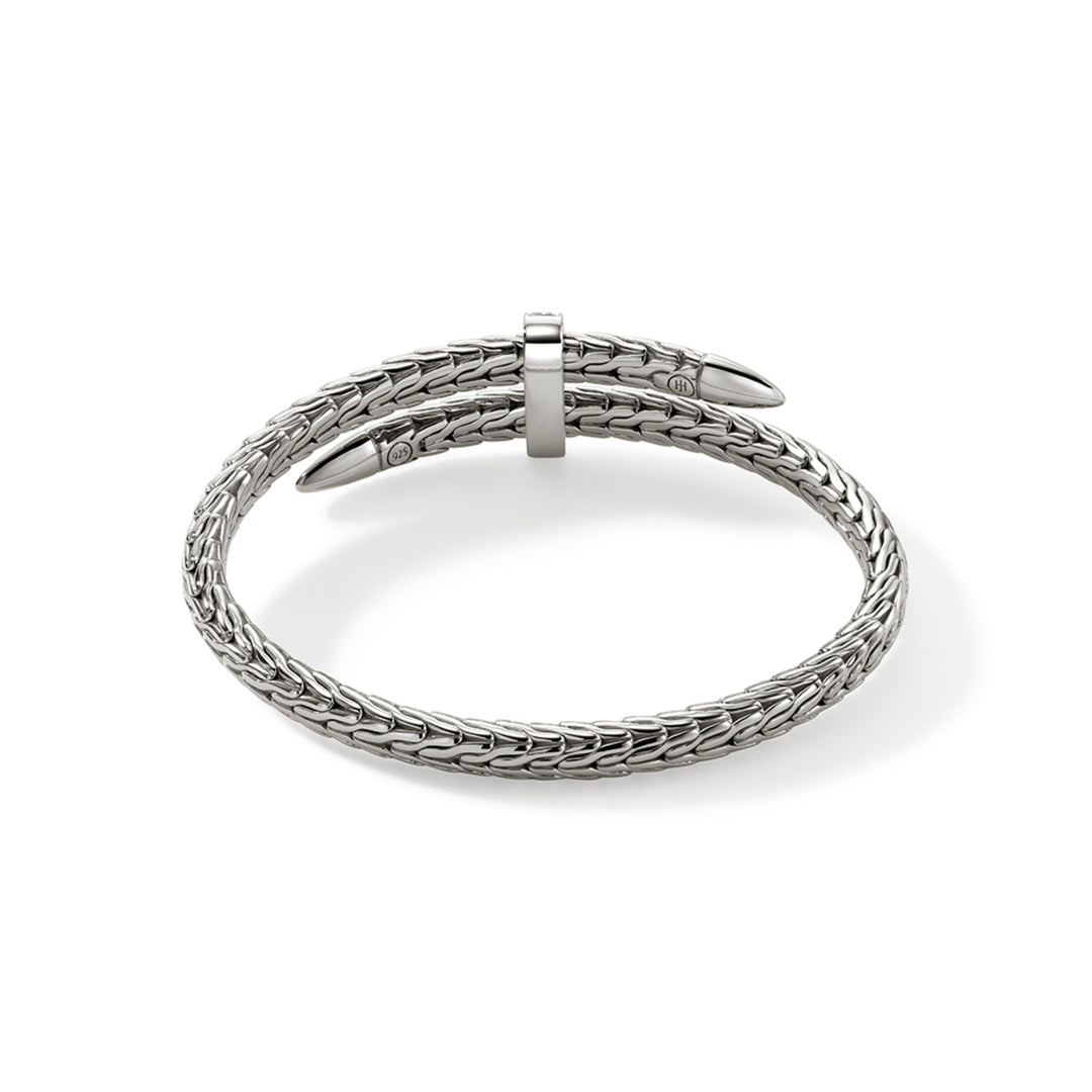 Spear Flex Cuff, Sterling Silver, Diamonds, 5.5MM