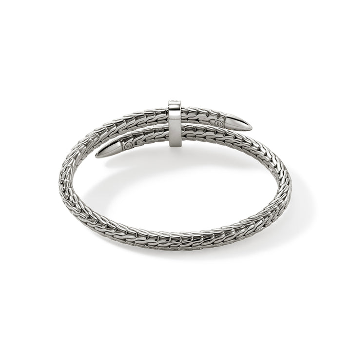 Spear Flex Cuff, Sterling Silver, Diamonds, 5.5MM
