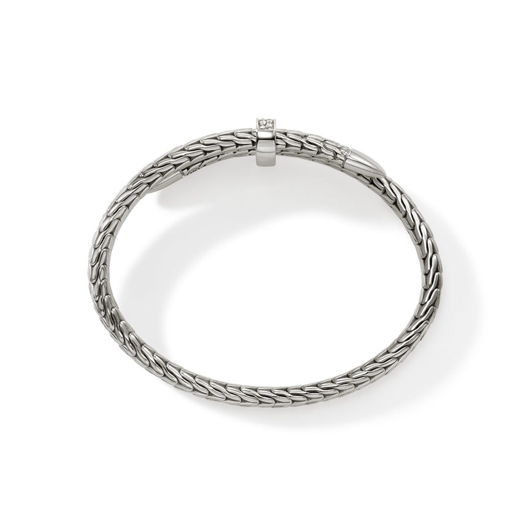 Spear Flex Cuff, Sterling Silver, Diamonds, 5.5MM